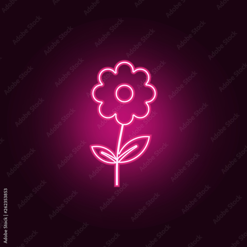 Poster flower icon. elements of web in neon style icons. simple icon for websites, web design, mobile app, 