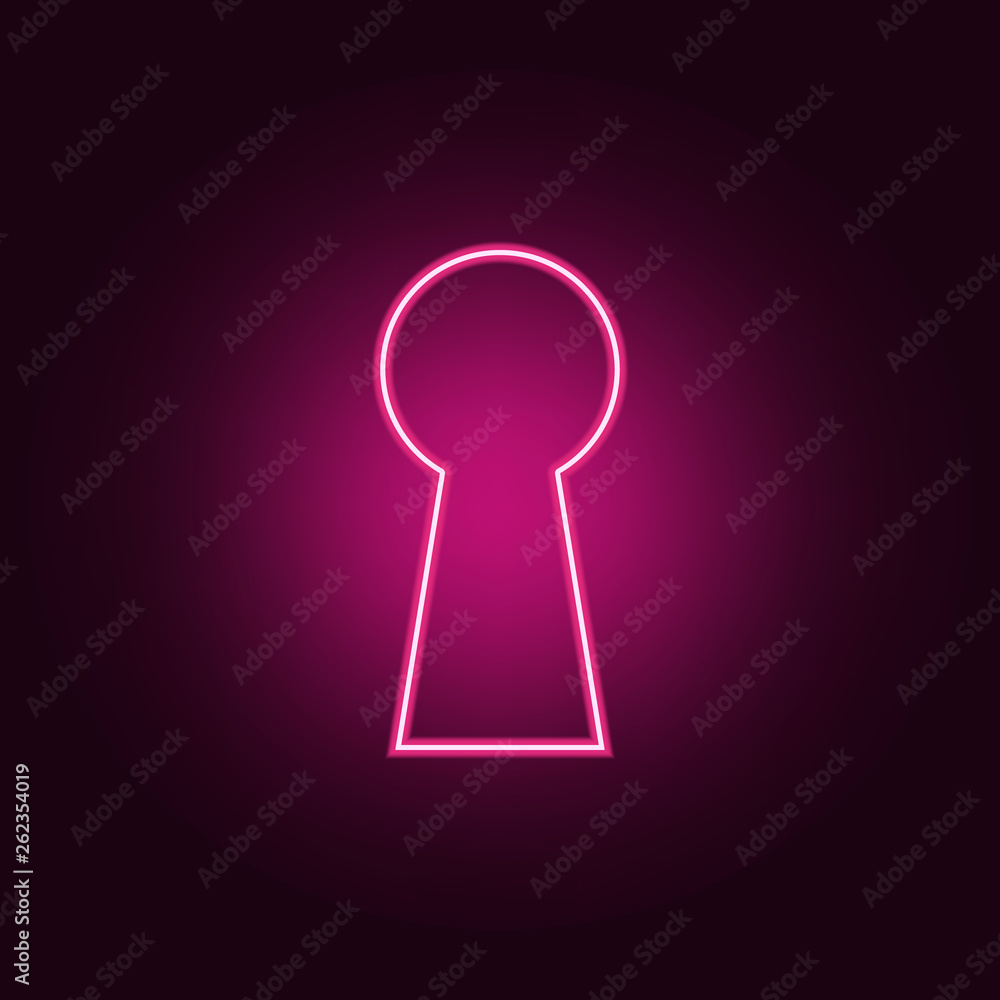 Poster keyhole icon. elements of web in neon style icons. simple icon for websites, web design, mobile app,