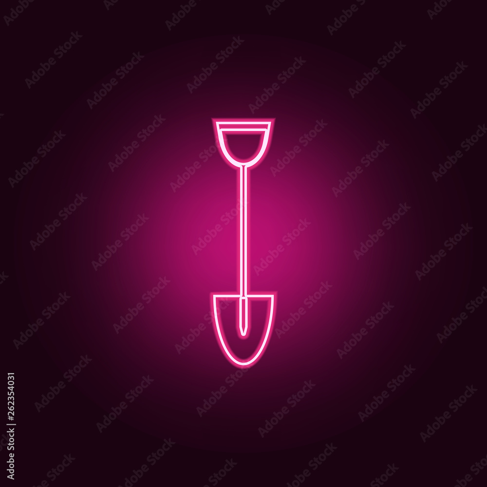 Poster shovel icon. elements of web in neon style icons. simple icon for websites, web design, mobile app, 