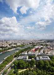 Fototapeta na wymiar Panoramic view from the Eiffel Tower on Paris