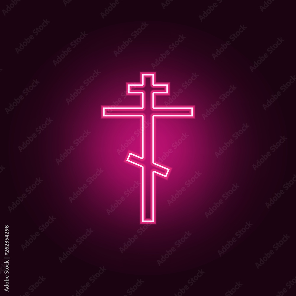 Aufkleber religious cross icon. elements of web in neon style icons. simple icon for websites, web design, mob