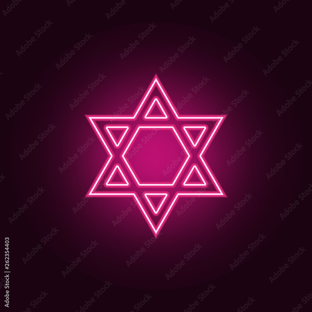 Poster david star icon. elements of web in neon style icons. simple icon for websites, web design, mobile a