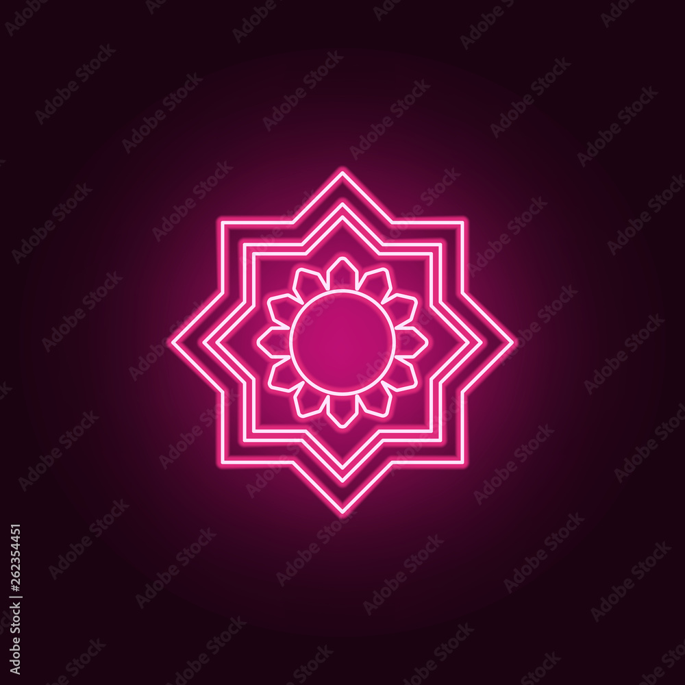 Poster eight point star icon. elements of web in neon style icons. simple icon for websites, web design, mo