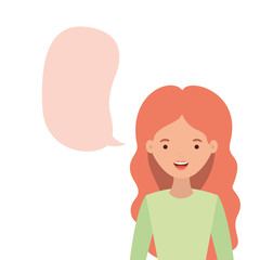 woman with speech bubble avatar character