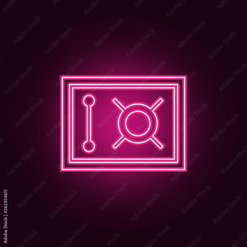 Poster safe icon. elements of web in neon style icons. simple icon for websites, web design, mobile app, in