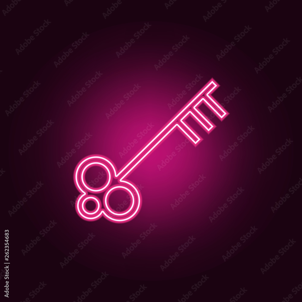 Poster key icon. elements of web in neon style icons. simple icon for websites, web design, mobile app, inf