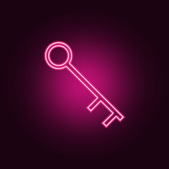 Key icon. Elements of Web in neon style icons. Simple icon for websites, web design, mobile app, info graphics