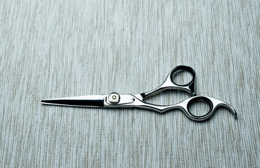 Stylish Professional Barber Scissors; Hairdresser salon concept;Haircut accessories.