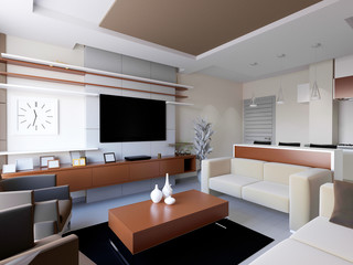 3d render of living room