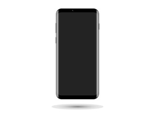 Smartphone on white background isolated vector illustration. power off black screen  - obrazy, fototapety, plakaty