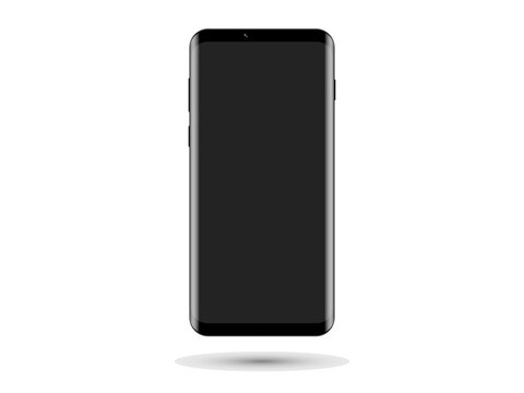 Smartphone on white background isolated vector illustration. power off black screen 