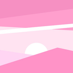 Minimalist pink abstract landscape with space for text or picture