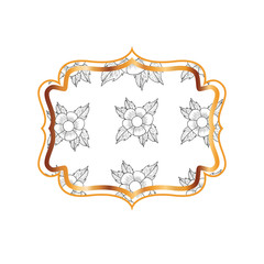 elegant frame with flowers and leafs icon