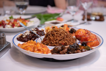 plate with asian food