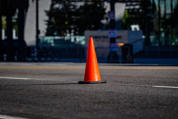 traffic cone on the road