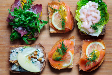 Selection of Scandinavian open sandwiches