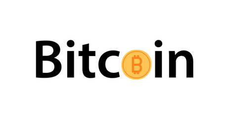 Golden Bitcoin icon isolated on white background.