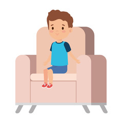 little boy sitting in sofa character