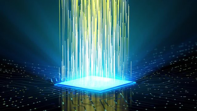 Central Processing Unit (CPU) with Circuit Board Technology Concept Loop