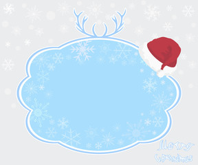 Template frame design for xmas card. Christmas & New Year.