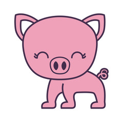 Fototapeta premium cute piggy animal isolated icon