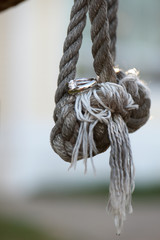 Wedding Rings with Nautical Rope