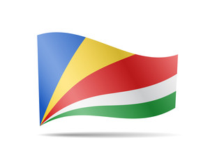 Waving Seychelles flag in the wind. Flag on white vector illustration