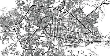 Urban vector city map of Morelia, Mexico