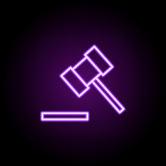 hammer neon icon. Elements of finance and chart set. Simple icon for websites, web design, mobile app, info graphics