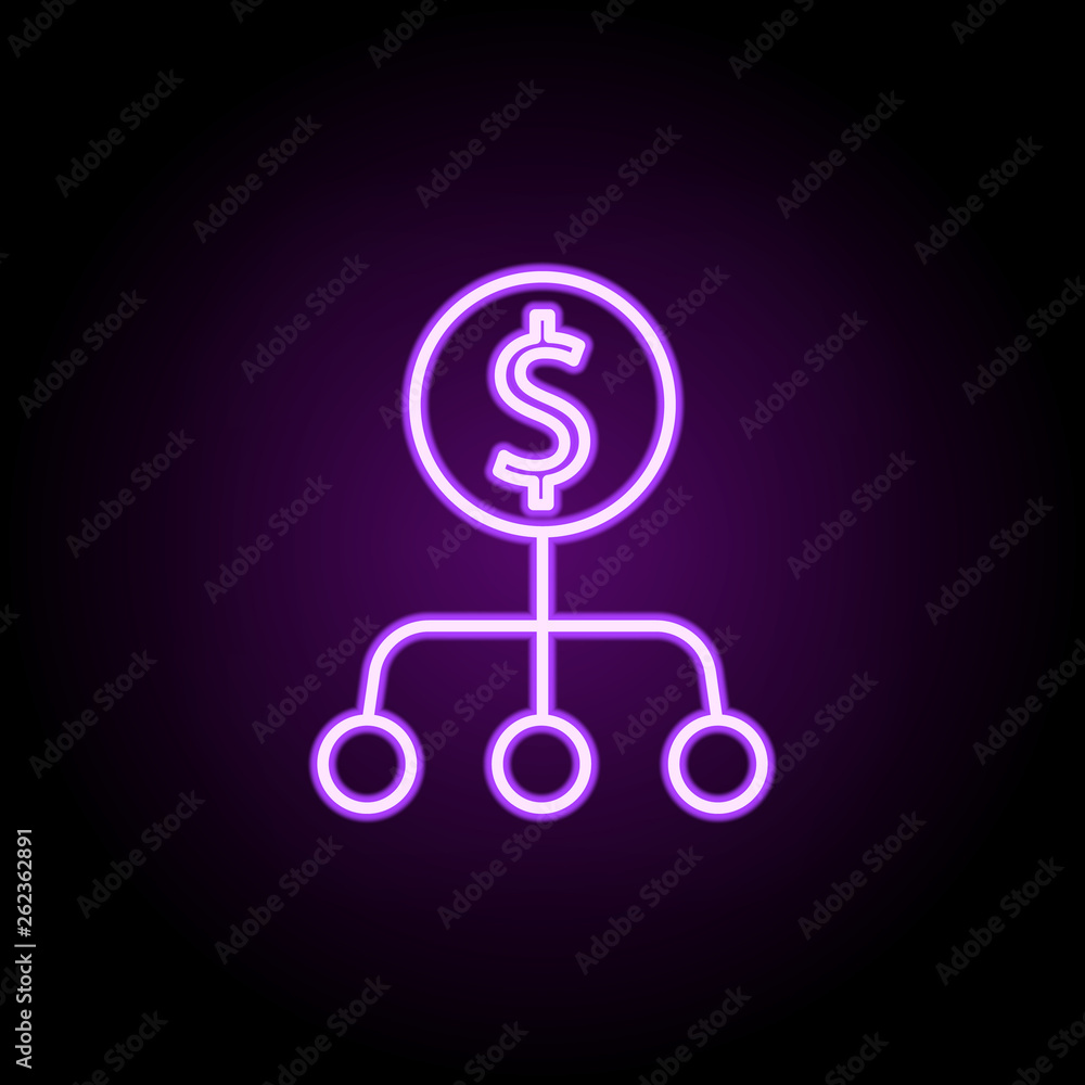 Poster currency exchange neon icon. elements of finance and chart set. simple icon for websites, web design
