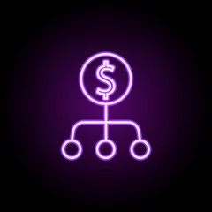 currency exchange neon icon. Elements of finance and chart set. Simple icon for websites, web design, mobile app, info graphics