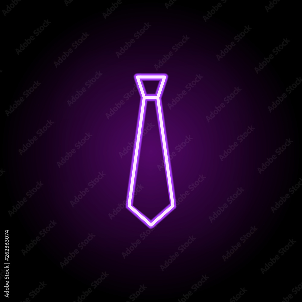 Poster tie neon icon. elements of finance and chart set. simple icon for websites, web design, mobile app, 
