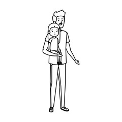 young father with son characters