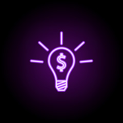 business idea neon icon. Elements of finance and chart set. Simple icon for websites, web design, mobile app, info graphics