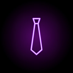 tie neon icon. Elements of finance and chart set. Simple icon for websites, web design, mobile app, info graphics