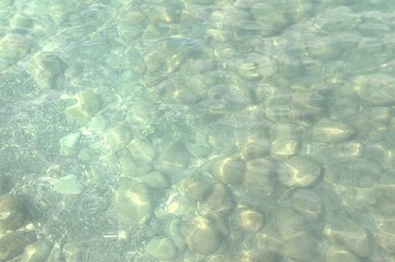 Large sea stones in sea water close-up