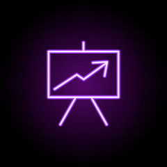 chart presentation neon icon. Elements of finance and chart set. Simple icon for websites, web design, mobile app, info graphics