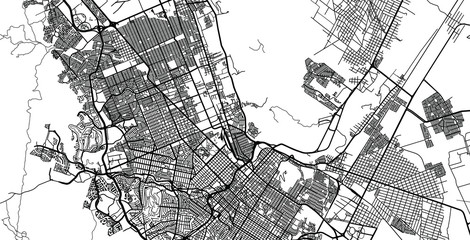 Urban vector city map of Chihuahua, Mexico