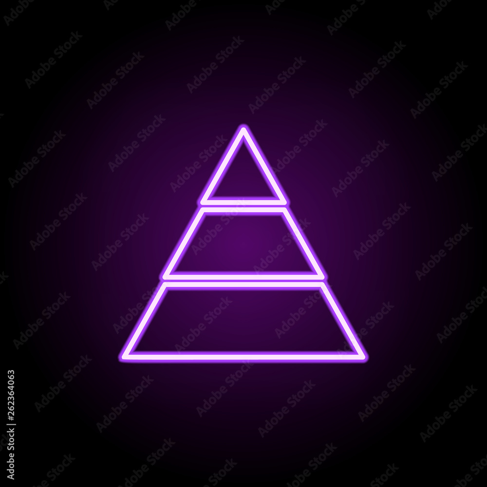 Aufkleber pyramid chart neon icon. elements of finance and chart set. simple icon for websites, web design, mo