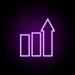 chart with arrow neon icon. Elements of finance and chart set. Simple icon for websites, web design, mobile app, info graphics