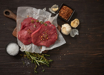 fresh raw beaf steak meat