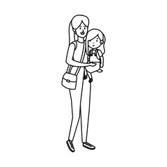 young mother with little daughter