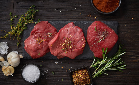 fresh raw beaf steak meat