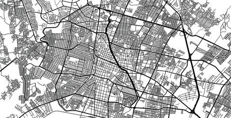 Naklejka premium Urban vector city map of Leon, Mexico