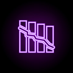 down chart neon icon. Elements of finance and chart set. Simple icon for websites, web design, mobile app, info graphics