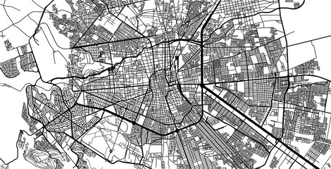 Urban vector city map of San Luis Potosi, Mexico