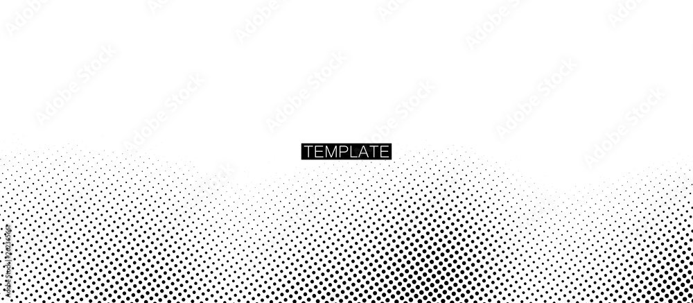 Poster Monochrome printing raster. Abstract vector halftone background. Vector illustration. Black and white texture of dots