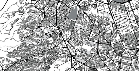 Urban vector city map of Naucalpan, Mexico