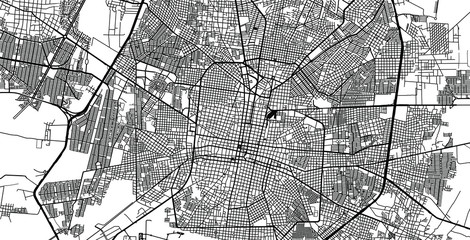 Urban vector city map of Merida, Mexico