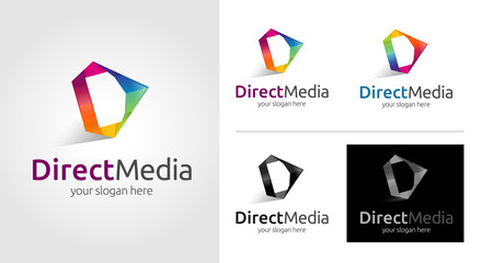 D Letter Media Logo Template
